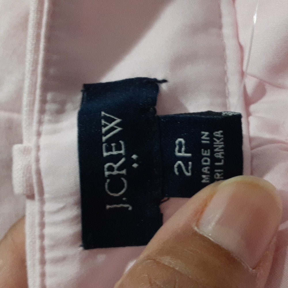 J. Crew NWT Light Pink Pants Cropped Women's Size 2Petite Beach Preppy Coastle - Picture 4 of 5